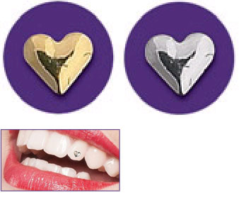 Heart Tooth Gem, 18ct & 22ct Yellow and White Gold